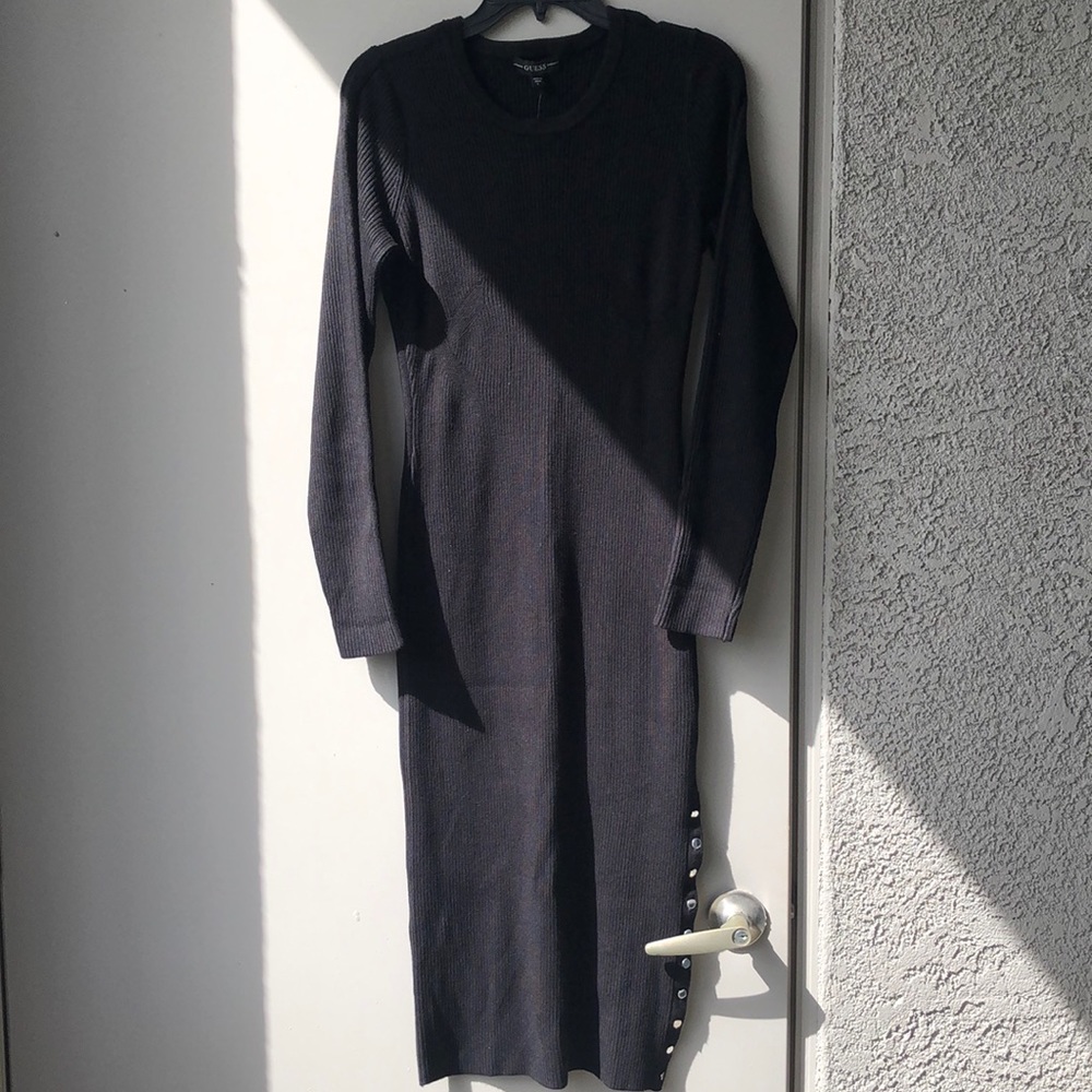 NWT Guess black long sleeve sweater dress